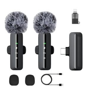 Purchase GADGETSWEAR Twin Wi-fi Lavalier Microphone 3-in-1 Plug-and-Play Lavalier with USB-C & iOS Receiver, Omnidirectional Noise-Cancelling Condenser Mic for Vlogging, Streaming, Podcast, Interviews – Greatest Value India | AskMeFlash