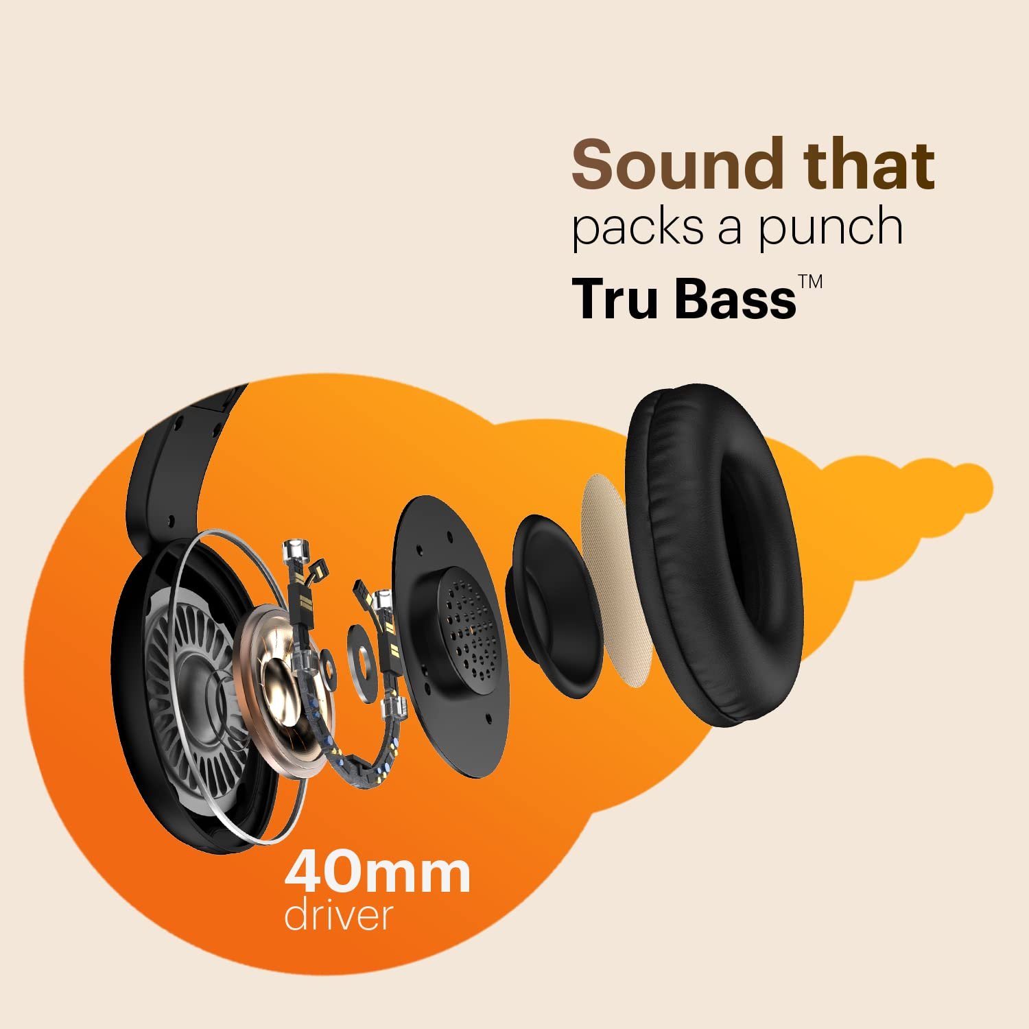 Purchase Noise Two Wi-fi On Ear Headphones with 50 Hours Playtime, Low Latency(as much as 45ms), 4 Play Modes, Twin Pairing, BT v5.3 (Daring Black) - Finest Value India | AskMeFlash - Image 6
