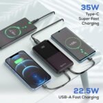 Purchase pTron Dynamo Bolt 20000mAh 35W Tremendous Quick Charging, USB Kind-C Enter Energy Financial institution Appropriate with QC3.0/PD3.0 (Energy Supply),Constructed-in Charging Cables,4 Charging Outputs,Kind-C Enter/Output Port(Brown) - Finest Worth India | AskMeFlash - Image 3