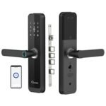 Purchase LAVNA Digital Good Door Lock | 6 Means Unlock | Fingerprint, Cell App, OTP, PIN, RFID Card and Guide Key Entry with 5 Bolts for Picket Doorways (LA8) (Bluetooth) – Finest Worth India | AskMeFlash