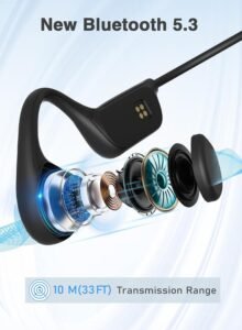 Purchase Bone Conduction Headphones, Wi-fi Open-Ear Bluetooth 5.3 with Mic - MP3 Play Constructed-in 32GB Reminiscence, IPX8 Waterproof Sports activities Headphones for Exercise Swimming Working - Finest Worth India | AskMeFlash - Image 6