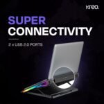 Purchase Kreo Tundra Laptop computer Cooler Pad with 5 Adjustable Followers, Twin USB Port, 5 Adjustable Peak Angles with LCD Show and 10 RGB Modes, Silent Cooling Pad with Below 21 dBA for Workplace and Gaming laptops. - Finest Worth India | AskMeFlash - Image 3