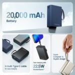 Purchase Ambrane 20000mAh Pocket Measurement Energy Financial institution with Inbuilt Kind-C Cable, 22.5W Quick Charging, Kind-C PD & USB Output, Transportable Mini Powerbank for iPhone, Android & Different Units (MiniCharge 20, Black-Blue) - Greatest Worth India | AskMeFlash - Image 2