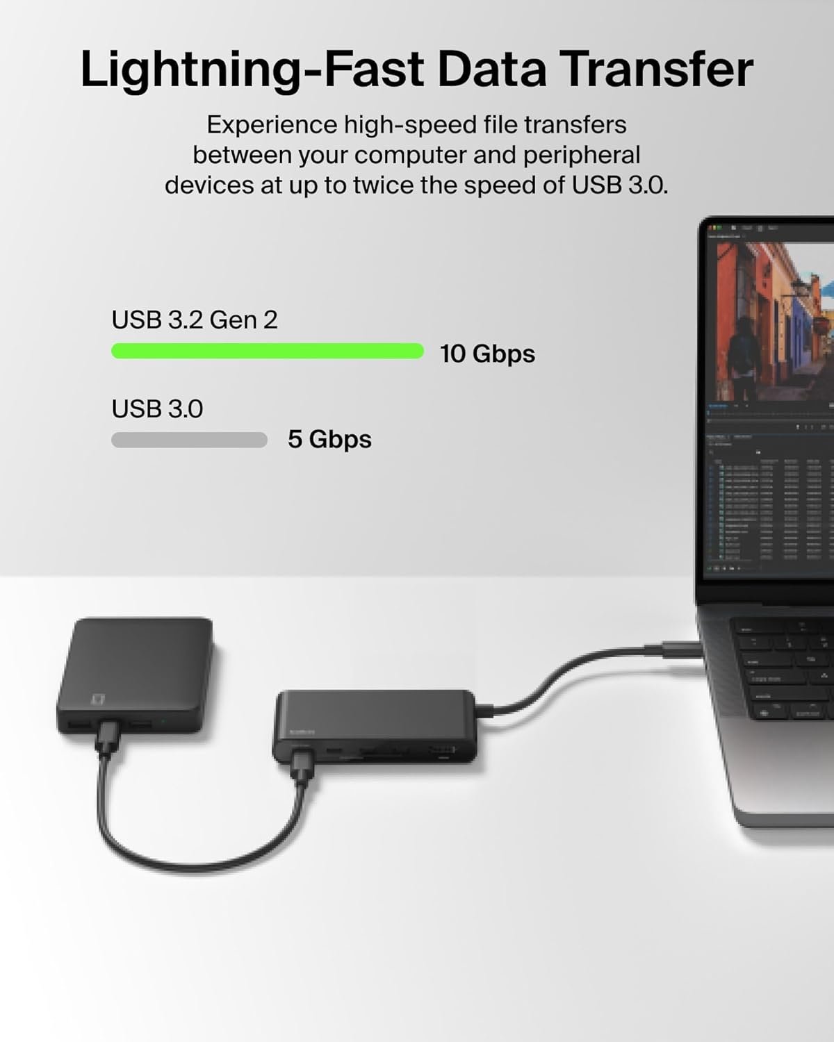 Purchase Belkin USB Hub for Laptop computer 5-in-1, USB C Hub – Multi USB Port Adapter with 4K HDMI @ 60Hz, 100W USB-C PD, 10Gbps Excessive Velocity Knowledge Switch | Kind C Hub Docking Station for MacBook, iPad Professional, Chromebook - Finest Worth India | AskMeFlash - Image 6