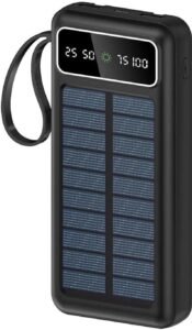 Purchase Photo voltaic Energy Financial institution with Constructed-in Cables, LED Show, USB-C and Lightning, Transportable Charger for Out of doors Journey – Finest Worth India | AskMeFlash