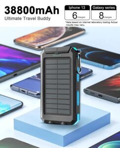 Purchase Photo voltaic Energy Financial institution Transportable Charger 20000mah Waterproof Battery Backup Charger Photo voltaic Panel Charger with Twin LED Flashlights and Compass for iPhone Android CellPhones - Greatest Value India | AskMeFlash - Image 5