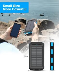 Purchase Photo voltaic Energy Financial institution Transportable Charger 20000mah Waterproof Battery Backup Charger Photo voltaic Panel Charger with Twin LED Flashlights and Compass for iPhone Android CellPhones - Greatest Value India | AskMeFlash - Image 4