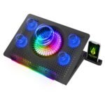 Purchase Archer Tech Lab Cooling Pad Stand for Gaming Laptop computer with RGB Lighting, 5 Turbo Cooler Followers, 5 Adjustable Angles, Aluminum Steel Grid, Cellphone Holder, Helps upto 17″ Laptop computer for Gaming Work(Squall 200) – Finest Value India | AskMeFlash