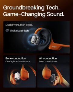 Purchase SHOKZ Openrun Professional 2 Bone Conduction Sports activities Headphones, Open Ear Wi-fi Earphones with Bluetooth 5.3, Noise Cancelling Mics, IP55 Waterproof, 12H Playtime for Operating, USB-C Fast Cost (Orange) - Finest Value India | AskMeFlash - Image 4