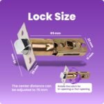 Purchase Helett HT210 Digital Door Lock with 50 Fingerprint Guide Key with Mortise Assist USB Emergency Unlock|Appropriate for 30mm-55mm Aluminium and Picket Door match with Proper and Left Door Deal with(Black) - Finest Value India | AskMeFlash - Image 9