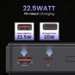 Purchase Portronics Luxcell B 20K Superior 20000 mAh Energy Financial institution with 22.5W Max Output, LED Battery Show, 22.5w Mach USB-A , 20w Kind C PD Output, Kind C Enter, Wake Up Button, Black - Finest Value India | AskMeFlash - Image 2