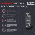 Purchase Quba QEYE Wi-fi Video Door Bell for Residence Most important Door-2MP FHD Digital camera with Night time Imaginative and prescient doorbell-120° Large Angle Movement Sensor-2-Approach Audio Communication-WiFi Smartphone Management-2 Yr Guarantee - Finest Value India | AskMeFlash - Image 2