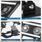 Purchase Dyazo Foldable Metallic Laptop computer & Cellular Stand with Twin Cooling Followers | Adjustable Top & Angle | Ventilated Silent Operation | Appropriate for MacBook, HP, Dell, Acer, Lenovo & Different Notebooks (Black) - Greatest Value India | AskMeFlash - Image 6