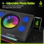 Purchase Archer Tech Lab Cooling Pad Stand for Gaming Laptop computer with RGB Lighting, 5 Turbo Cooler Followers, 5 Adjustable Angles, Aluminum Steel Grid, Cellphone Holder, Helps upto 17" Laptop computer for Gaming Work(Squall 200) - Finest Value India | AskMeFlash - Image 7