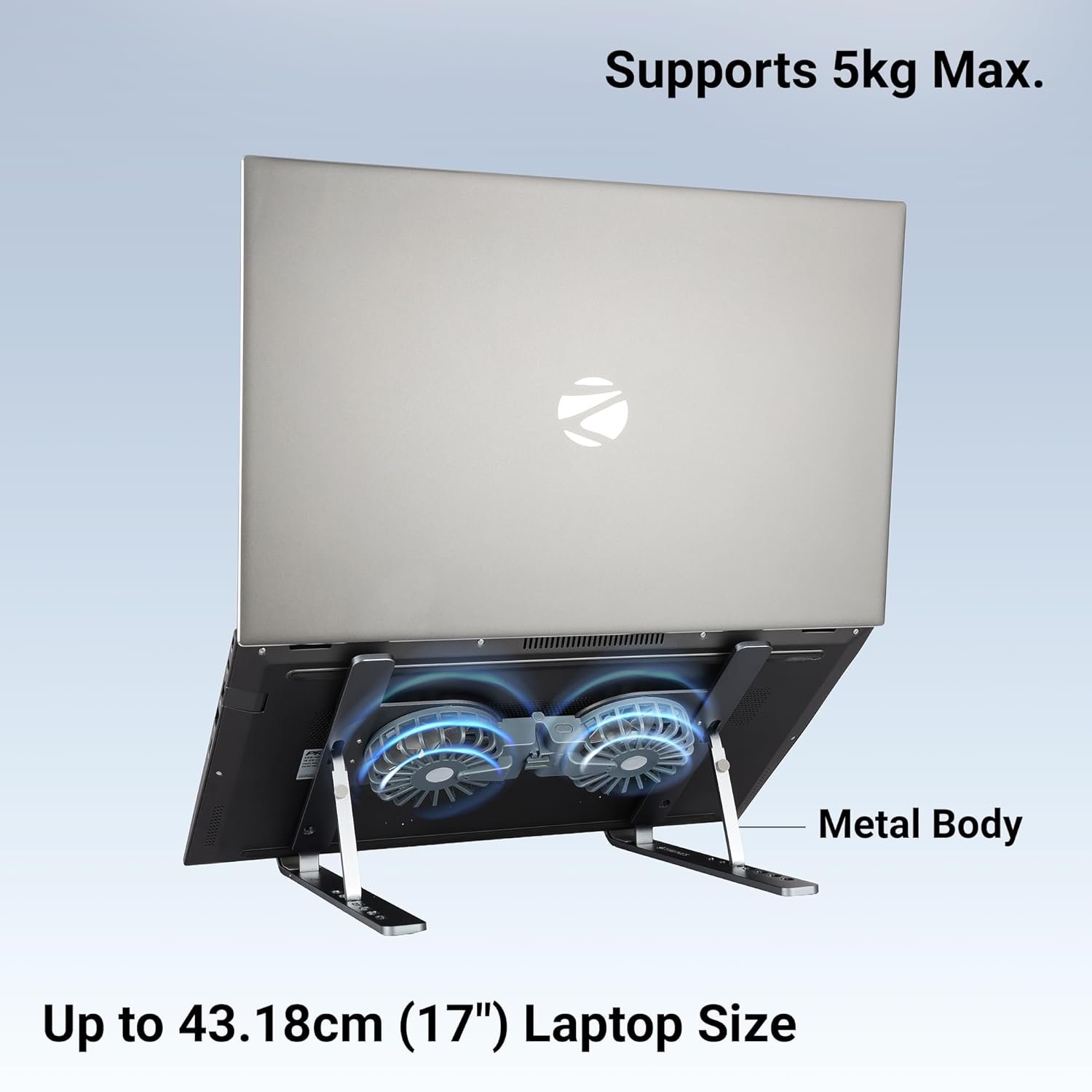 Purchase ZEBRONICS Laptop computer Stand with Followers, As much as 17 inch Laptop computer, 2X RGB Followers + Pace Controller, 58CFM Airflow, 7 Degree Adjustable, Foldable, Kind-C Port, Anti-Slip Silicone Pad, Anti-Rust (NS6000) - Greatest Value India | AskMeFlash - Image 2