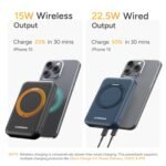 Purchase Ambrane MagSafe Wi-fi 10000mAh Quick Charging Energy Financial institution with Cell Stand, Robust Magnet, 22.5W Output for iPhone 12 & Above, Android & Different Qi Enabled Gadget + Magnetic Ring (Mount, Blue) - Finest Worth India | AskMeFlash - Image 5