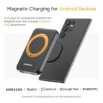 Purchase Ambrane MagSafe Wi-fi 10000mAh Quick Charging Energy Financial institution with Cell Stand, Robust Magnet, 22.5W Output for iPhone 12 & Above, Android & Different Qi Enabled Gadget + Magnetic Ring (Mount, Blue) - Finest Worth India | AskMeFlash - Image 4
