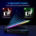 Purchase ICE COOREL Gaming Laptop computer Cooling Pad with 8 Cooling Followers, Laptop computer Fan Cooler Pad for 15-17.3 Inch, Pocket book Cooler Stand with 6 Top Adjustable, RGB Cooling Pad with Two USB Port + Telephone Stand - Finest Value India | AskMeFlash - Image 4