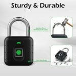 Purchase LAVNA Sensible Biometric Padlock with 2-Means Entry: Fingerprint, Cellular App, IP67 Waterproof for Doorways, Luggage, Suitcase, Storage, Cupboard, Warehouse & Shutter (Small), Black - Finest Worth India | AskMeFlash - Image 3