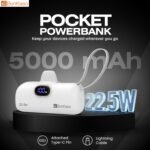 Purchase BonKaso 5000mAh Mini Energy Financial institution 22.5W PD Quick Charging, USB-C Kind-C Enter/Output, Constructed-in i5 Cable, Digital LED Show, Compact Pocket Transportable Charger for iPhone & Android – White - Finest Value India | AskMeFlash - Image 2