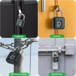 Purchase LAVNA Sensible Biometric Padlock with 2-Means Entry: Fingerprint, Cellular App, IP67 Waterproof for Doorways, Luggage, Suitcase, Storage, Cupboard, Warehouse & Shutter (Small), Black - Finest Worth India | AskMeFlash - Image 5