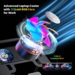 Purchase Dyazo Foldable Metallic Laptop computer & Cellular Stand with Twin Cooling Followers | Adjustable Top & Angle | Ventilated Silent Operation | Appropriate for MacBook, HP, Dell, Acer, Lenovo & Different Notebooks (Black) - Greatest Value India | AskMeFlash - Image 5