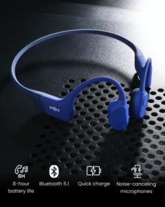 Purchase SHOKZ OpenRun Bone Conduction Sports activities Headphones, Bluetooth Wi-fi Earphones with Mic, 8H Playtime, Open-Ear Waterproof Headset for Working, Exercise, Driving Normal Measurement (Blue Eclipse) - Greatest Value India | AskMeFlash - Image 5
