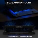 Purchase EvoFox Frost Laptop computer Cooling Pad with Telephone Stand, 1000 RPM 2X Silent Followers, 5 Adjustable Angles, LED Lights, Sturdy Metallic Mesh Floor, Ergonomic Stand for Laptops as much as 15.6 inches (Blue) - Finest Value India | AskMeFlash - Image 6