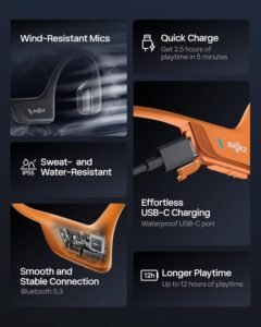Purchase SHOKZ Openrun Professional 2 Bone Conduction Sports activities Headphones, Open Ear Wi-fi Earphones with Bluetooth 5.3, Noise Cancelling Mics, IP55 Waterproof, 12H Playtime for Operating, USB-C Fast Cost (Orange) - Finest Value India | AskMeFlash - Image 8