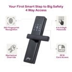 Purchase Godrej Sensible Lock | Catus Benefit | 4 in 1 Predominant Door Digital Lock | 4 Entry Modes | Fingerprint, RFID, PIN, Key |for Dwelling & Workplaces | Matte Black | 3Yrs Guarantee - Greatest Worth India | AskMeFlash - Image 3