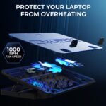 Purchase EvoFox Frost Laptop computer Cooling Pad with Telephone Stand, 1000 RPM 2X Silent Followers, 5 Adjustable Angles, LED Lights, Sturdy Metallic Mesh Floor, Ergonomic Stand for Laptops as much as 15.6 inches (Blue) - Finest Value India | AskMeFlash - Image 2