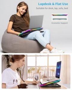 Purchase Laptop computer Cooling Pad, KeiBn RGB Lights Laptop computer Cooler 6 Followers for 15.6-17.3 Inch Laptops, 7 Peak Stands, 10 Modes Mild, 2 USB Ports, Desk or Lap Use (A8,Crimson) - Greatest Value India | AskMeFlash - Image 6