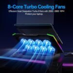 Purchase ICE COOREL Gaming Laptop computer Cooling Pad with 8 Cooling Followers, Laptop computer Fan Cooler Pad for 15-17.3 Inch, Pocket book Cooler Stand with 6 Top Adjustable, RGB Cooling Pad with Two USB Port + Telephone Stand - Finest Value India | AskMeFlash - Image 2