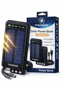 Purchase THANDAR 10000mAh Photo voltaic Energy Financial institution Quick Charging Waterproof Twin USB with LED Show, Outside Transportable Charger with Kind-C Cable – Finest Value India | AskMeFlash