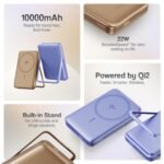 Purchase Ambrane Qi2 Magsafe Wi-fi 10000mAh Powerbank, Quicker 15W Wi-fi Charging, Higher Magnetic Power, Low Warmth with Qi2 Licensed Expertise, Metallic Stand, for iPhone 12 or Later (MagSurge, Purple) - Finest Value India | AskMeFlash - Image 2