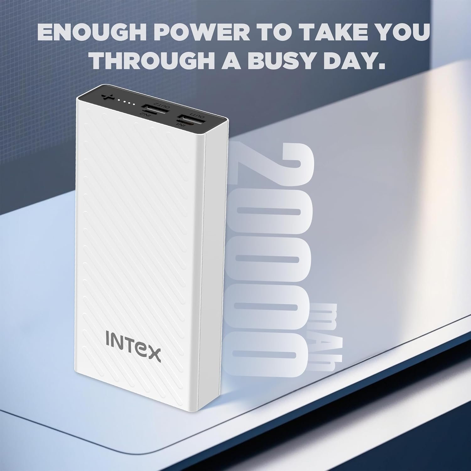 Purchase Intex Core 20K Poly 20000mAh Energy Financial institution with 12W, Twin USB Output, Sort-C & Micro Enter, LED Indicator, Multi-Layer Safety, Moveable Charger for Smartphones & Tablets (White) - Greatest Value India | AskMeFlash - Image 2