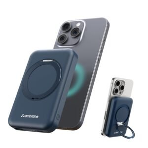 Purchase Ambrane MagSafe Wi-fi 10000mAh Quick Charging Energy Financial institution with Cell Stand, Robust Magnet, 22.5W Output for iPhone 12 & Above, Android & Different Qi Enabled Gadget + Magnetic Ring (Mount, Blue) – Finest Worth India | AskMeFlash