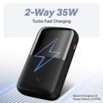 Purchase Boat Energyshroom PB400 Turbo X 20000 mAh 35W Tremendous Quick Charging, Compact Energy Financial institution, Sensible 12 Layer Safety (3X Output Ports, Helps Android, iPhone, Tablets, Earbuds, and many others.) (Sable Black) - Greatest Worth India | AskMeFlash - Image 3