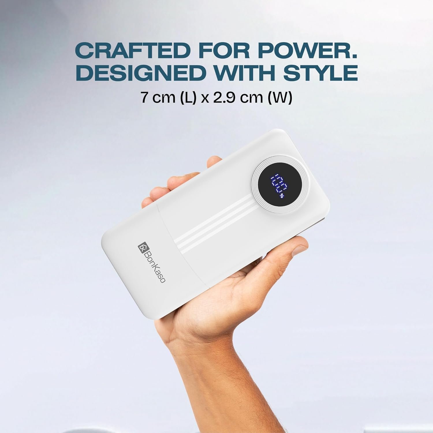 Purchase BonKaso 20000mAh Energy Financial institution 22.5W PD Quick Charging with Constructed-in Sort-C Cable, USB-A & Sort-C Output, Digital LED Show, Slim Transportable Charger for iPhone, Android, Tablets – White - Finest Worth India | AskMeFlash - Image 7