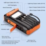 Purchase Photo voltaic Energy Financial institution 20000mAh In-built Hand Crank and 4 Cables,22.5W Quick Cost Energy Financial institution Photo voltaic Moveable Charger LEDs Flashlight,Quick Charging Battery Pack for Outside Tenting Survival Gear - Greatest Worth India | AskMeFlash - Image 2