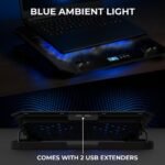 Purchase EvoFox Frost Plus Laptop computer Cooling Pad | Laptop computer Cooler Pad with Twin Followers, Blue LED Backlight, Iron Mesh Design, LCD Show, Adjustable Stand, Extremely-Quiet Twin USB Cooling Pad (Black) - Finest Value India | AskMeFlash - Image 4