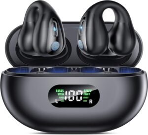 Purchase Open Ear Clip Headphones, Bone Conduction Headphones Wi-fi Earbuds Bluetooth 5.3 Sports activities Earphones Constructed-in Mic with Ear Hooks, IP7 Waterproof Health Ear Buds for Operating 1 – Greatest Value India | AskMeFlash
