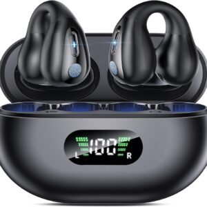 Purchase Open Ear Clip Headphones, Bone Conduction Headphones Wi-fi Earbuds Bluetooth 5.3 Sports activities Earphones Constructed-in Mic with Ear Hooks, IP7 Waterproof Health Ear Buds for Operating 1 – Greatest Value India | AskMeFlash