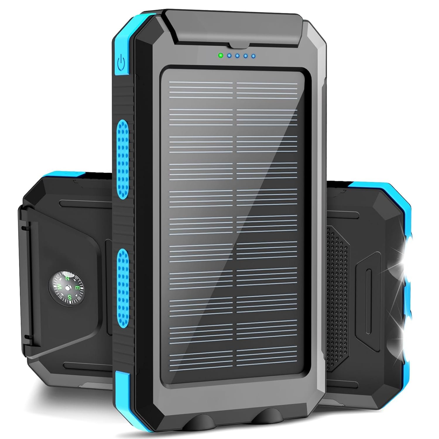 Purchase Photo voltaic Energy Financial institution Transportable Charger 20000mah Waterproof Battery Backup Charger Photo voltaic Panel Charger with Twin LED Flashlights and Compass for iPhone Android CellPhones - Greatest Value India | AskMeFlash
