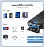 Purchase Nuynix Photo voltaic Charger, 20000mAh Moveable Photo voltaic Energy Financial institution - IPX5 Waterproof with Constructed-in Photo voltaic Panel and LED Flashlight, Photo voltaic Cellphone Charger - Greatest Value India | AskMeFlash - Image 6