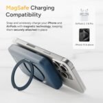 Purchase Ambrane MagSafe Wi-fi 10000mAh Quick Charging Energy Financial institution with Cell Stand, Robust Magnet, 22.5W Output for iPhone 12 & Above, Android & Different Qi Enabled Gadget + Magnetic Ring (Mount, Blue) - Finest Worth India | AskMeFlash - Image 3