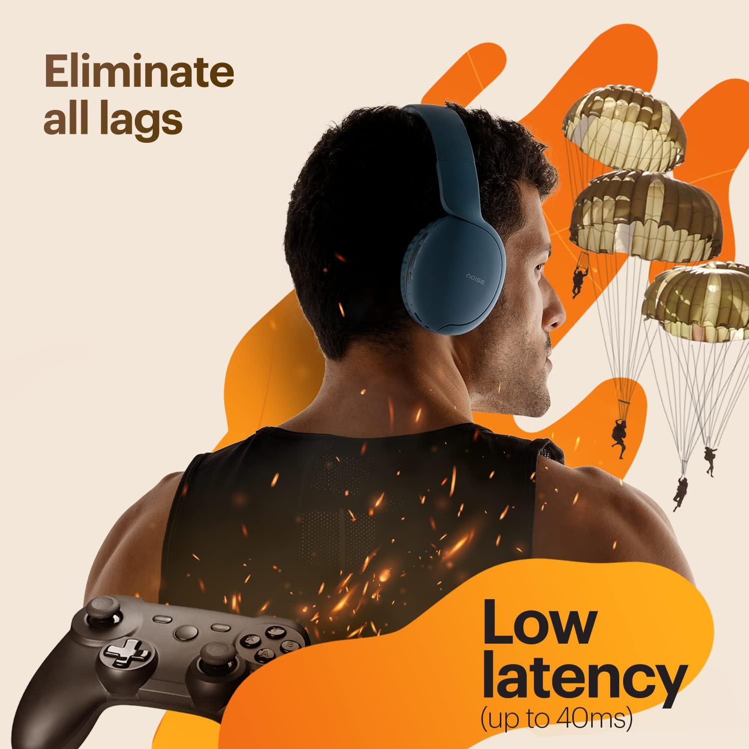 Purchase Noise Two Wi-fi On Ear Headphones with 50 Hours Playtime, Low Latency(as much as 45ms), 4 Play Modes, Twin Pairing, BT v5.3 (Daring Black) - Finest Value India | AskMeFlash - Image 4
