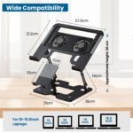 Purchase Dyazo Foldable Metallic Laptop computer & Cellular Stand with Twin Cooling Followers | Adjustable Top & Angle | Ventilated Silent Operation | Appropriate for MacBook, HP, Dell, Acer, Lenovo & Different Notebooks (Black) - Greatest Value India | AskMeFlash - Image 8