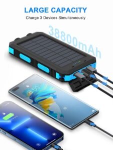 Purchase Photo voltaic Energy Financial institution Transportable Charger 20000mah Waterproof Battery Backup Charger Photo voltaic Panel Charger with Twin LED Flashlights and Compass for iPhone Android CellPhones - Greatest Value India | AskMeFlash - Image 2