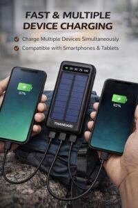 Purchase THANDAR 10000mAh Photo voltaic Energy Financial institution Quick Charging Waterproof Twin USB with LED Show, Outside Transportable Charger with Kind-C Cable - Finest Value India | AskMeFlash - Image 4